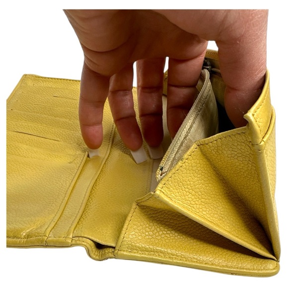 Chanel Matelasse Yellow Lambskin Long Wallet *AUTHENTIC* - Picture 10 of 15